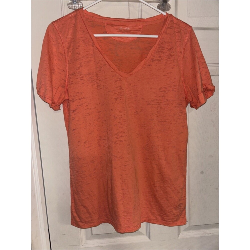 CALVIN KLEIN PERFORMANCE Large Coral V-Neck Top